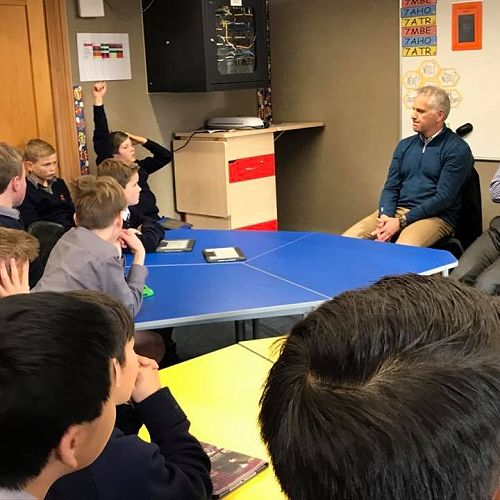 Old boys visit our current Year 7s