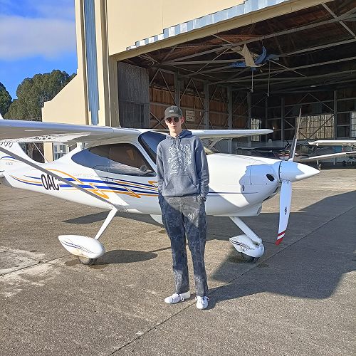 Adam Rhodes at the Otago Aero Club