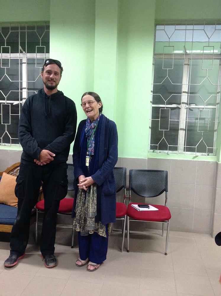 Mr Mountain and Valerie Taylor, the founder of CRP (Centre for the Rehabilitation for the Paralysed)
