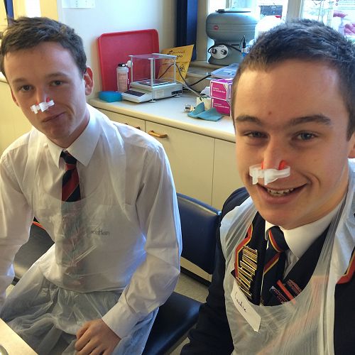 Christian and Lochie model nose pegs