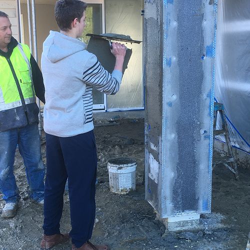 Ruaidhri Brosnan looking like a pro on the building site