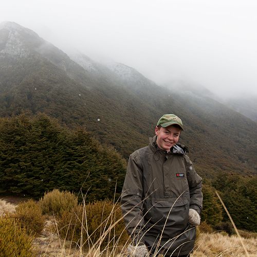 Tom Shallard enjoys the view in the snow.