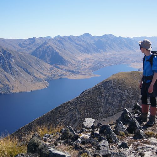 Sam looks out over the North Mavora Lake