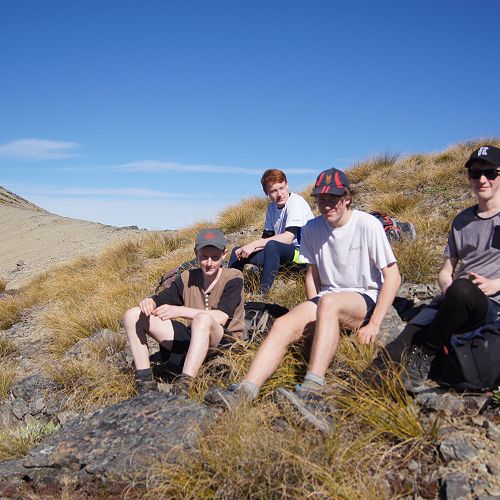 Adrian, Matthew, Barend and Neil on the ridge to Mt Campbell