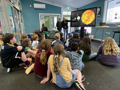 Visit from the astronomical society.
