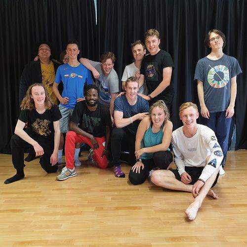 Antonio Bukhar with the Year 13 drama class