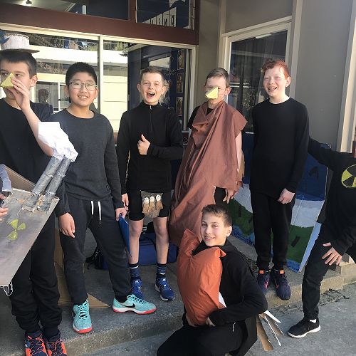 Kitted out with props and costumes