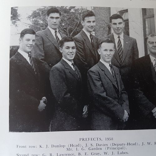 1958 Prefects. George Lawrence back row left