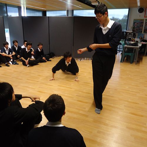 Ichikawa students during the Drama session - performance time.