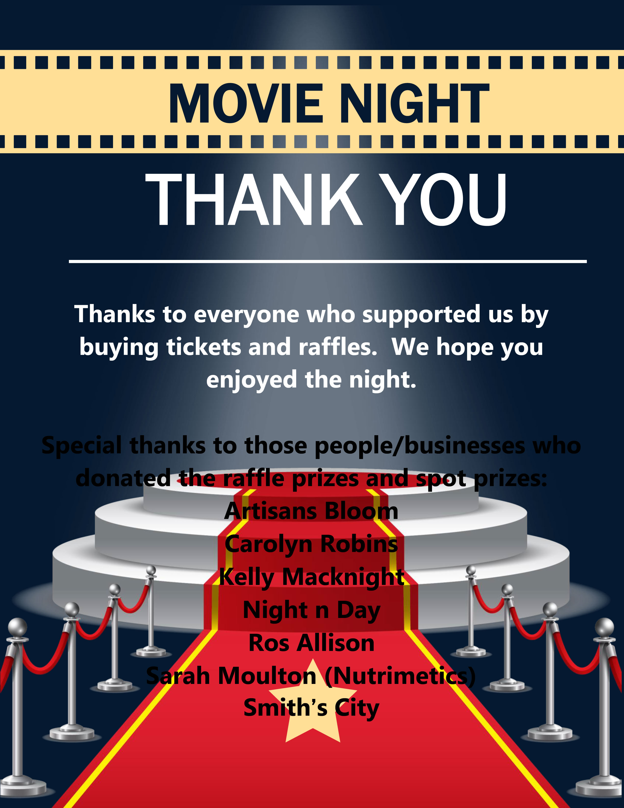 Movie Night Thank You!