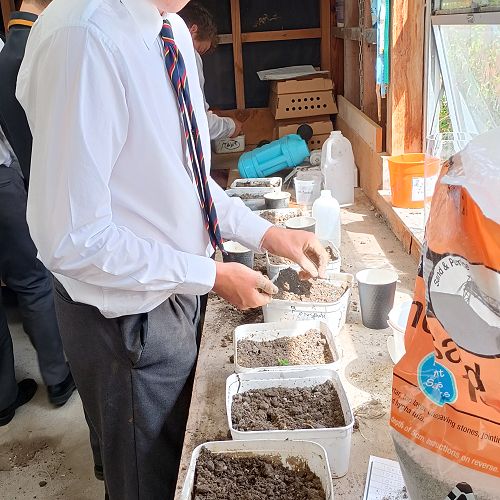 In the potting shed.