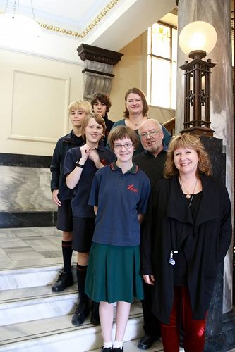 Lit Quiz pose with Clare Curran 