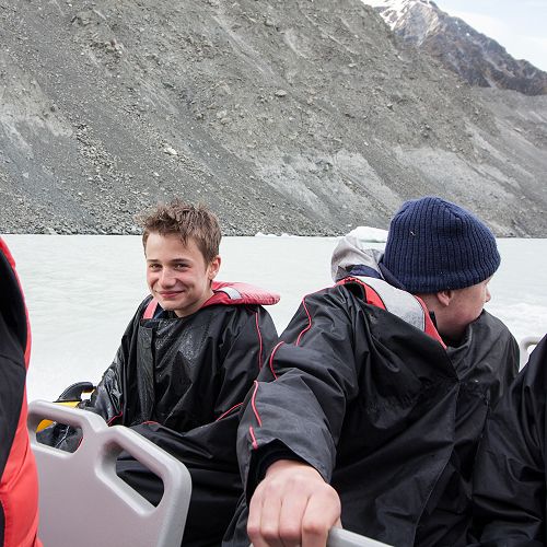 Daniel Clemens had the wet seat, but still had a grin on his (wet) face!&nbsp;