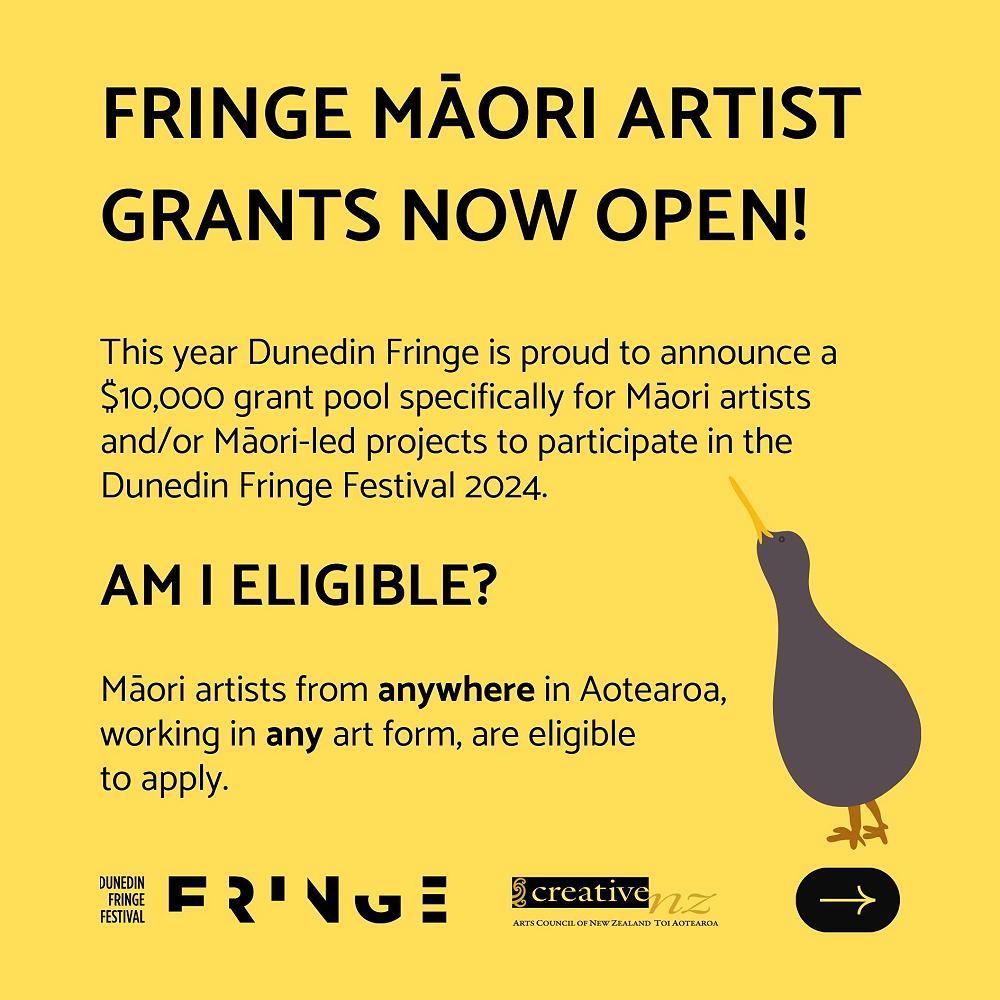 2024 Fringe Māori Artist Grants Now Open!