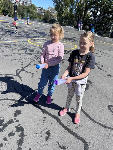 A sunny lunchtime means its time for water play