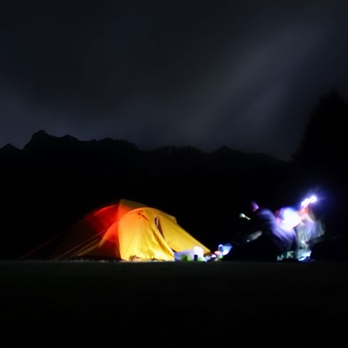 The campsite at night
