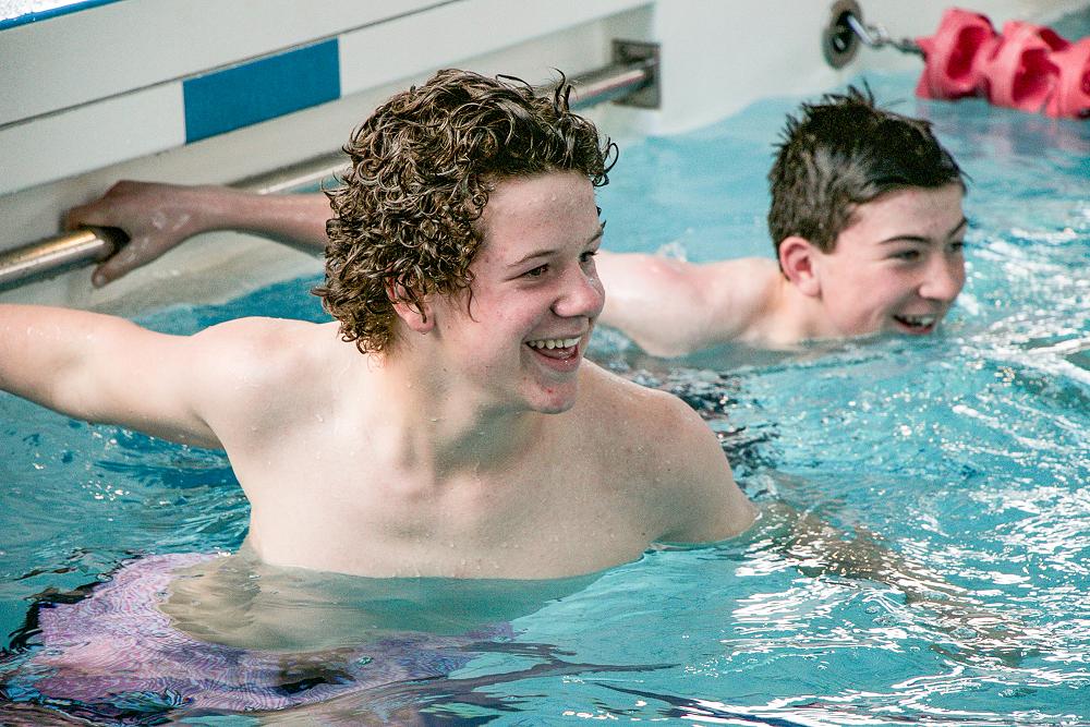 Happy swimmers