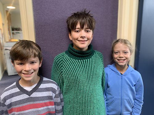 William, Finn, and Julia, (Ava absent)