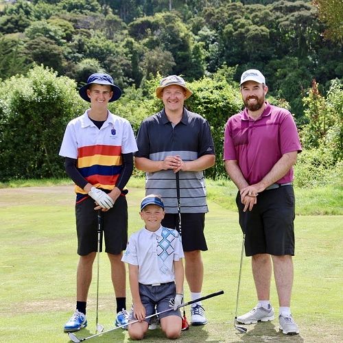 Captain Callum White, Rising golfing star&nbsp;Baxter Meder, Rick Meder and Patrick Moore (St Clair golf pro)