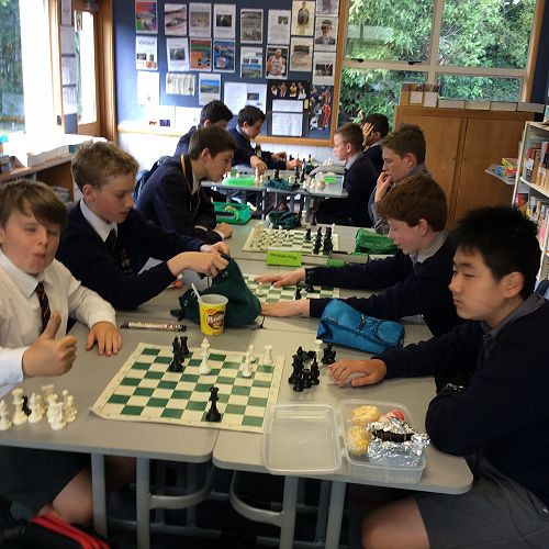 The Chess Club in full swing at lunchtime