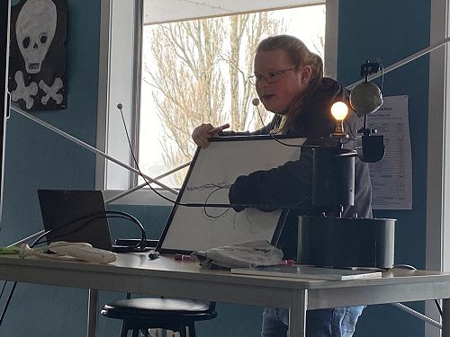 Visit from the astronomical society.