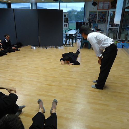 Ichikawa students during the Drama session - performance time.