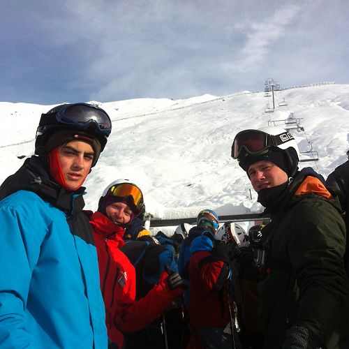 Waiting to carve some powder.