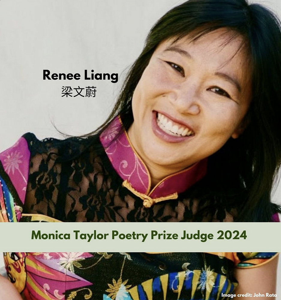 Renee Liang announced as judge for the Monica Taylor Poetry Prize 2024
