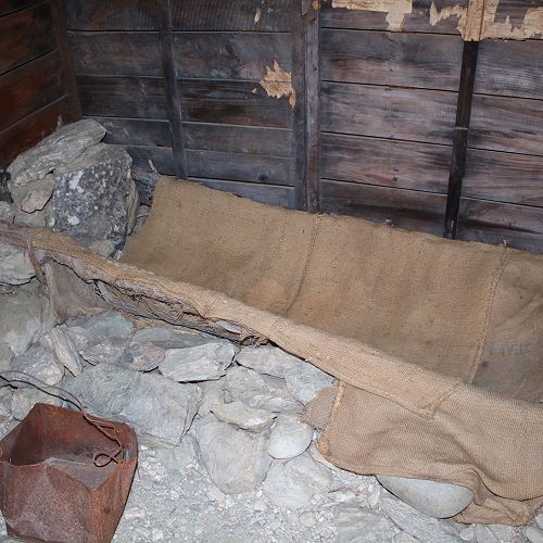 Bed in a Chinese miner's hut