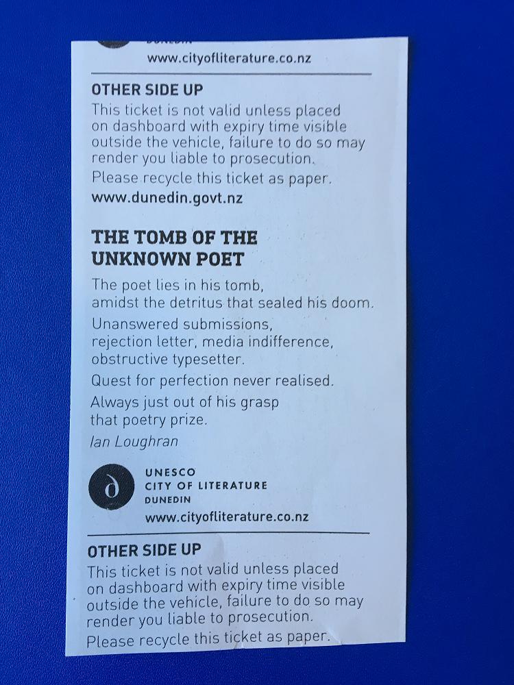 A poem when you park