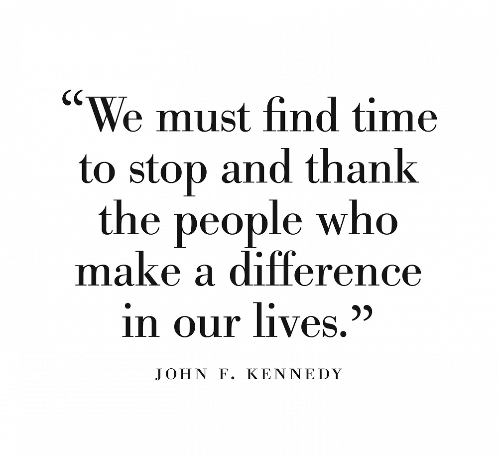 Giving thanks - take time to do it.