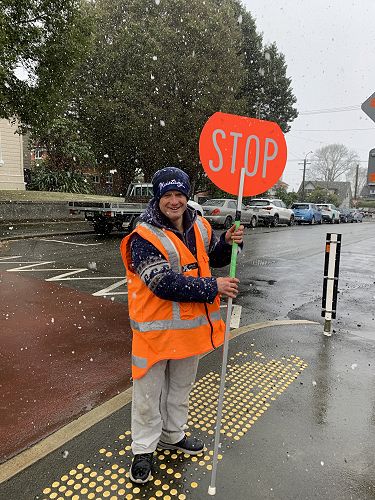 Donovan with a smile on his face even in the snow!