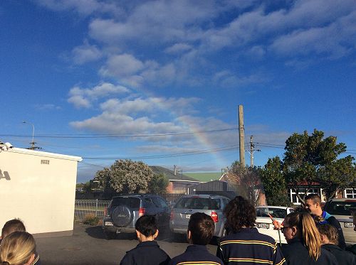 Sunny day with a rainbow 
