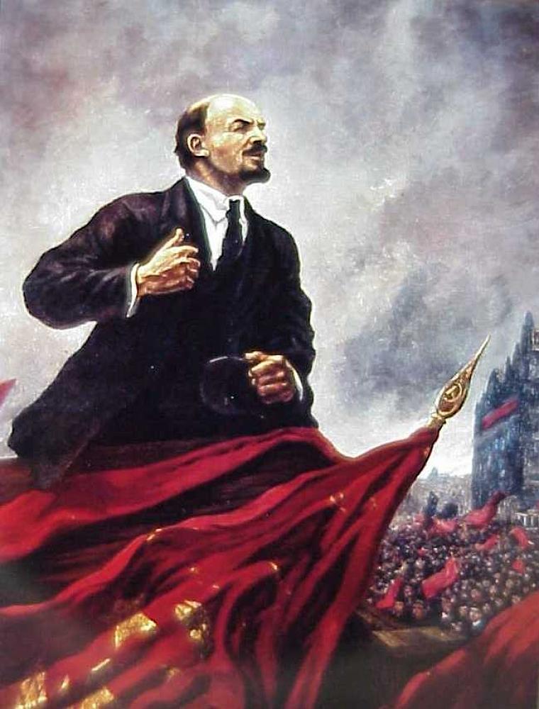 Propaganda painting of Vladimir Lenin