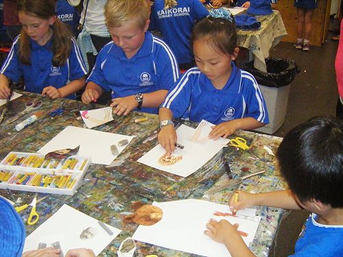 Hard at work creating at the Dunedin Public Art Gallery
