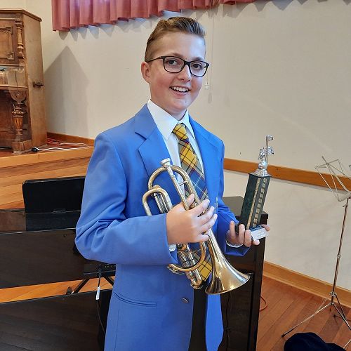Ruan at the Otago/Southland Brass Band Competition where he won two awards.