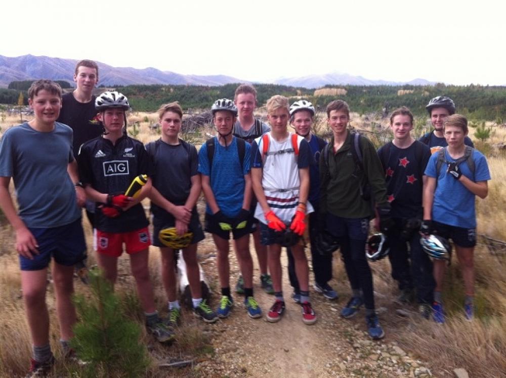 Taking a break on the Year 11 PE camp.