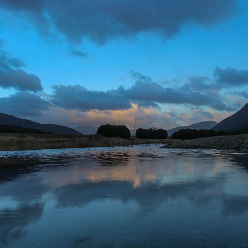 Evening light - and a glimpse of blue sky