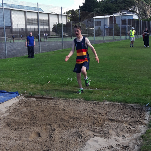A giant leap from outside the sandpit.