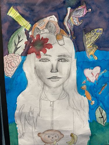 Self-Portrait inspired by Frieda Kahlo