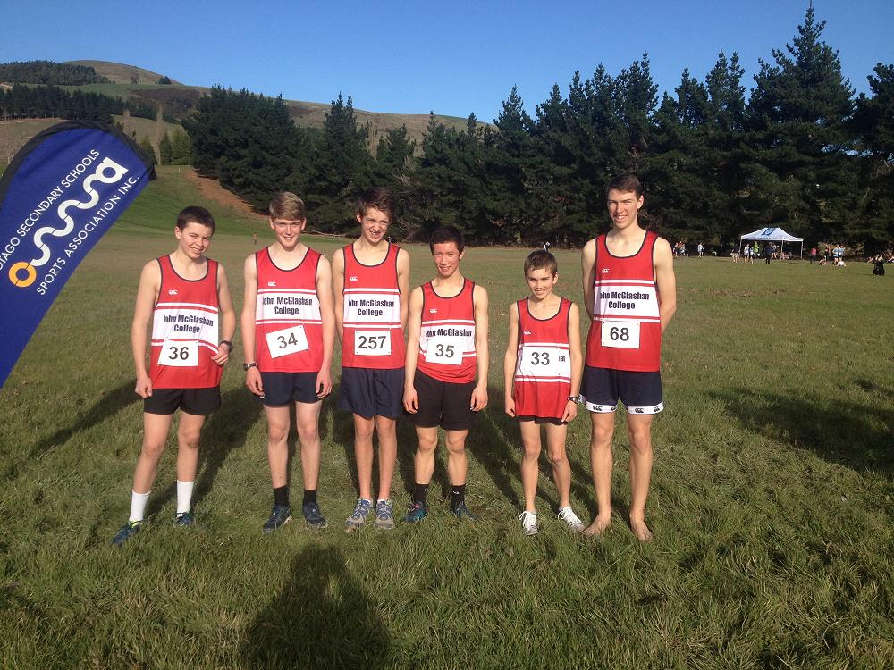 John McGlashan College under 15 Team at the Otago SS Cross Country Championships