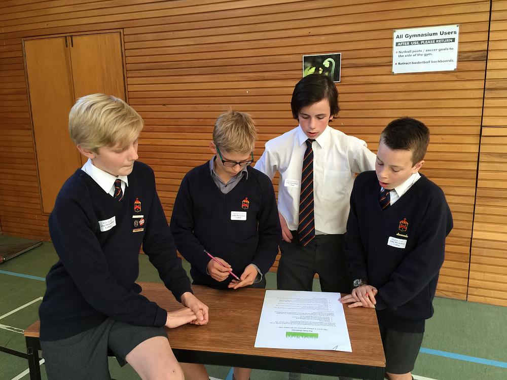 The Four M's: Mikey, Max, Mason and Matthew contemplating their challenge.