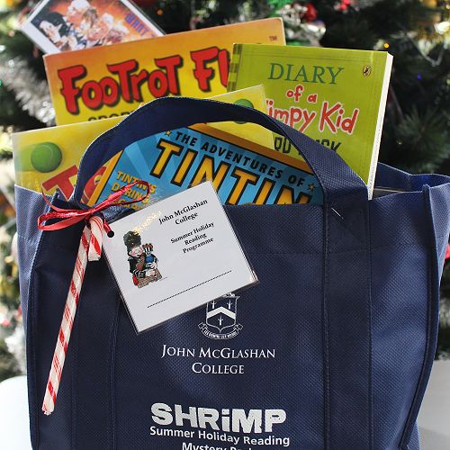A JMC SHRIMP pack - brimming with books and ready to go.