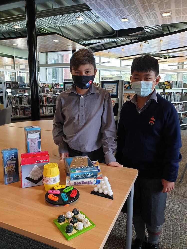 Alex Riach and Peter Choi in the Library at lunchtime.