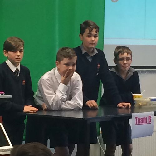 Year 7 and 8 team focusing intently