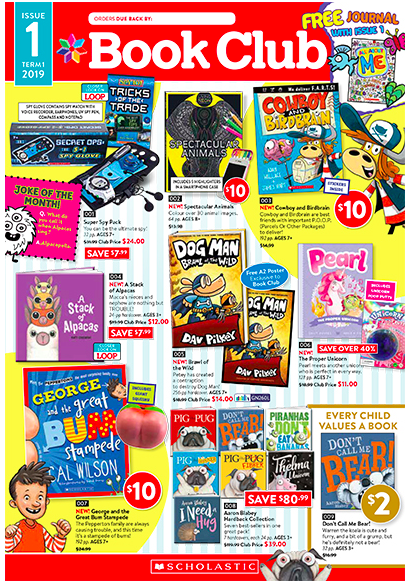 Issue 1 of Scholastic Book Club for 2019 is now open.