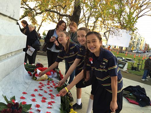 Poppy laying tribute.