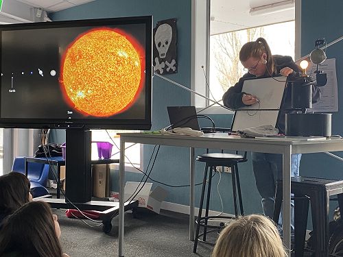 Visit from the astronomical society.