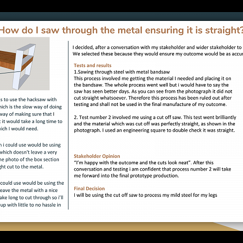 In Year 12 Jack Newland has shown how he has overcome one of his identified problems.
