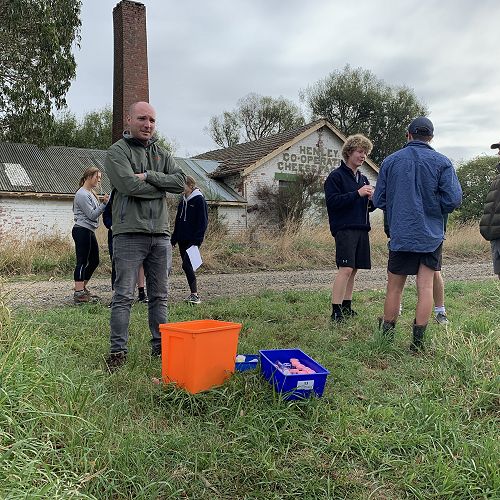 Masters of Teaching and Learning student, Andrew Parkin, keeps an eye on the water-testing gear!